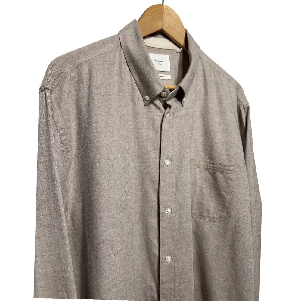 Billy Reid Tuskumbia Shirt Heathered Tan Cotton Size XXL Retail:‎ $192